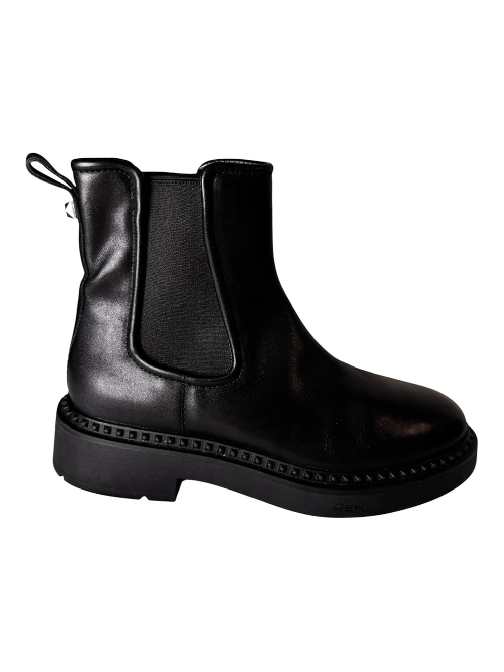 ASH Madison Black Leather Studded Lug Sole Chelsea Boots 9 EU 39 Platform | NWT